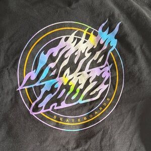 Santa Cruz Skateboards Black Tee with Multicolor Logo